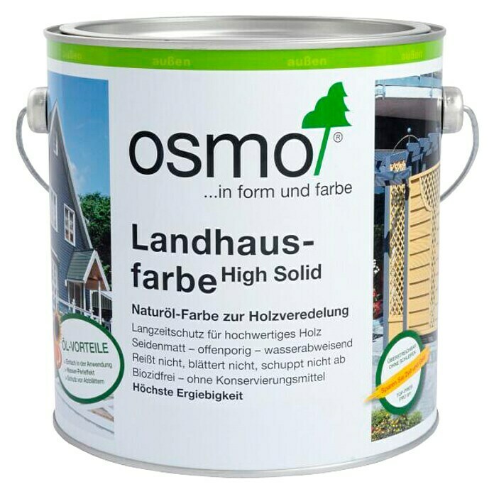 Osmo High Solid Landhausfarbe (Anthrazitgrau, 2,5 l, Seidenmatt, Naturölbasis)
