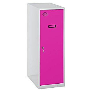 Simonrack Simonlocker Taquilla Single Mini Desmontada (L x An x Al: 50 x 30 x 90 cm, Número de puertas: 1 ud., Gris/Rosa)