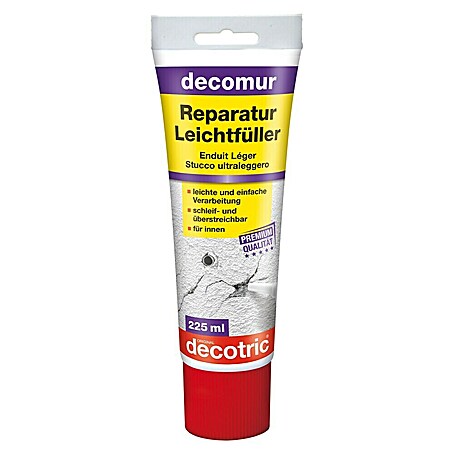 Decotric decomur Fertigspachtel Reparatur Leichtfüller (225 ml, Tube)