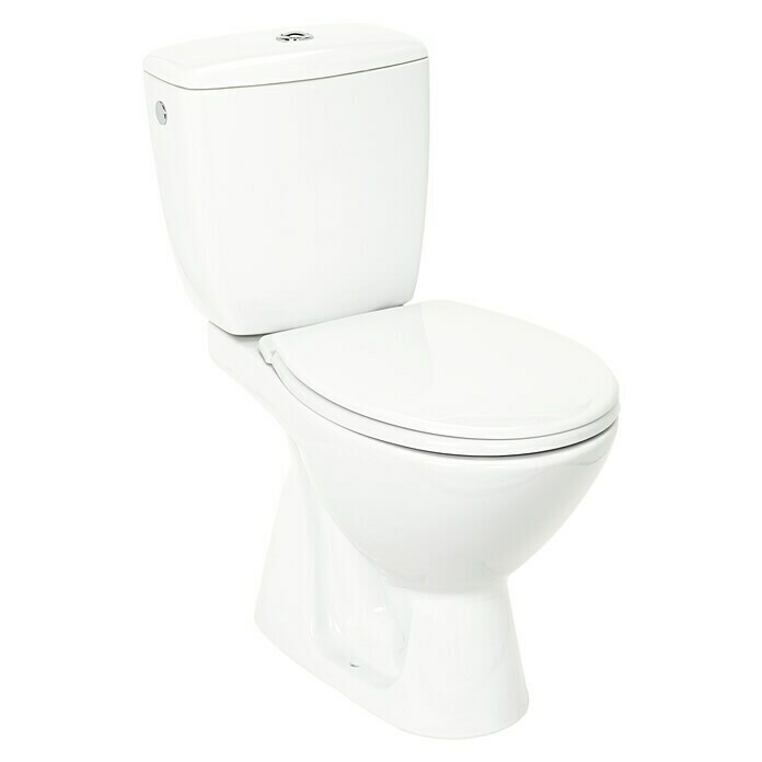 WC kombinacija, monoblok Koral (Okomito, S daskom za WC, Keramika, Bijelo)