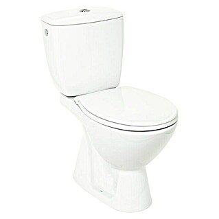 Stand-WC-Kombination Koral (Mit Spülrand, Ohne Spezialglasur, Spülform: Tief, WC Abgang: Senkrecht, Weiß)
