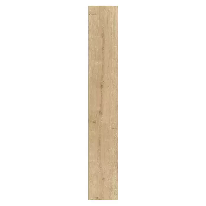 Parador Laminat Baisc 200 M4V - Eiche geschliffen, Landhausdiele, 1.285 x 194 x 7 mm - Helles, braunes Holzbrett mit natürlicher Maserung und dezenten Ästen, geeignet für Böden oder Wandverkleidungen.
