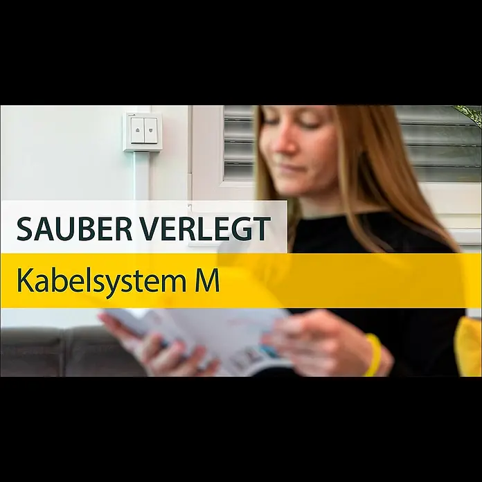 Schellenberg Kabelkanal System M Erweiterung - L x B x H: 2.100 x 35 x 15 mm, Weiß - Cleverer Kabelkanal - Strom zuführen ohne das Kabel zu trennen