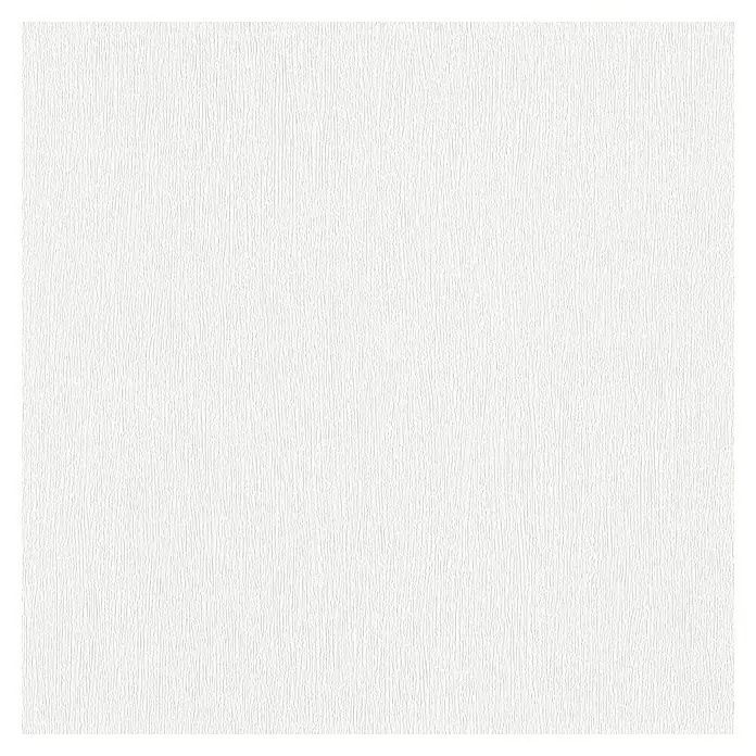 Rasch Vliestapete Feel GoodWeiß, Uni, 10,05 x 0,53 m, Längsstruktur - Nahaufnahme einer weißen, strukturierten Tapete in einem schwarzen Rahmen, die eine schlichte Eleganz und Textur für Wohnräume bietet.