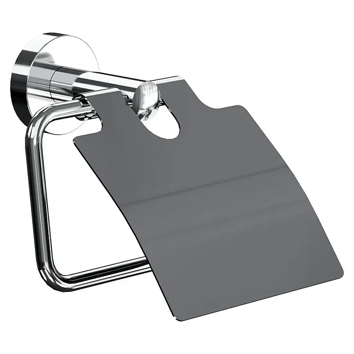 Camargue Monaco Toilettenpapierhalter - Mit Deckel, Edelstahl, Verchromt - Toilettenpapierhalter aus verchromtem Metall mit Abdeckung zur Aufbewahrung von Toilettenpapierrollen.