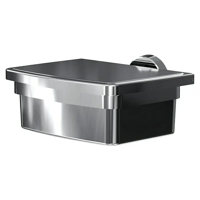 Camargue Monaco Feuchttücherbox - 12,5 x 17 x 6,7 cm, Edelstahl, Verchromt - Silberner Toilettenpapierhalter aus Edelstahl mit modernem Design.