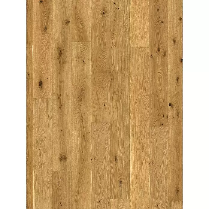 Parador Parkettmuster Basic Eiche gebürstet Naturöl - 200 x 185 x 11,5 mm, Landhausdiele - Helles Eichenholzparkett mit sichtbarer Maserung und Ästen.