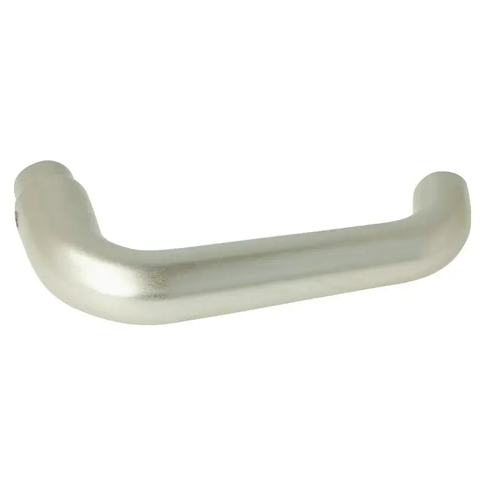 Portaferm Drückerlochteil - Vierkantstift: 8 mm, Neusilber, U-Form - Nahaufnahme eines eleganten, silberfarbenen Türgriffs mit abgerundeten Kanten, ideal für modernes Design und einfache Bedienung.