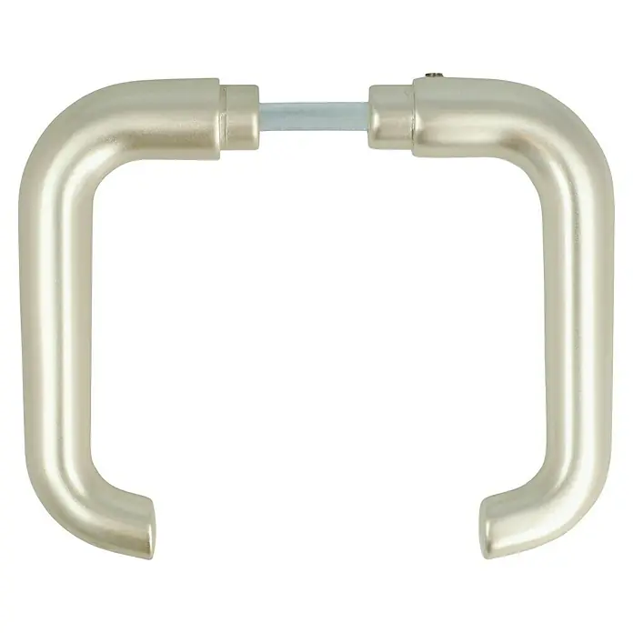Portaferm Drückerpaar - Neusilber, U-Form - Türgriff aus Edelstahl mit quadratischem Design für moderne Türen. Der Griff bietet Komfort und Eleganz.\n