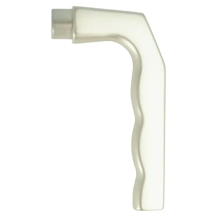 Portaferm Drückerlochteil - Vierkantstift: 8 mm, Neusilber, Fingerform - Nahaufnahme eines weißen ergonomischen Griffs, ideal für verbesserte Handhabung und Komfort bei verschiedenen Werkzeugen und Geräten.