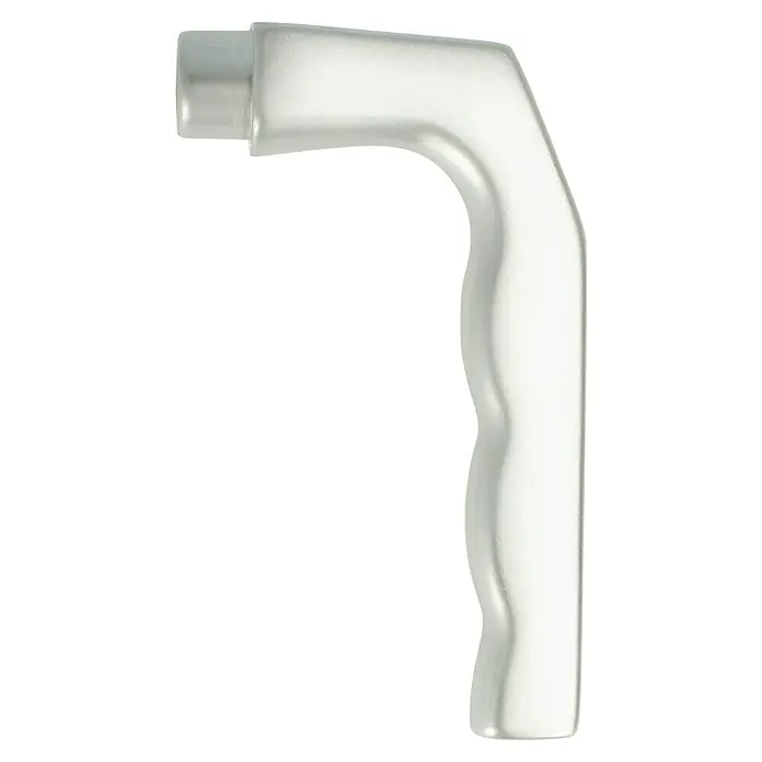 Portaferm DrückerlochteilVierkantstift: 8 mm, Silber, Fingerform - Nahaufnahme eines ergonomisch geformten, weißen Griffs, der für komfortablen Halt entworfen wurde. Ideal für Werkzeuge und Geräte.