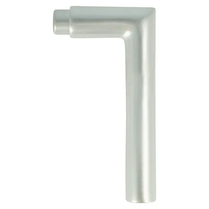 Portaferm Drückerlochteil - Vierkantstift: 8 mm, Silber, Sonstige - Silberner Türgriff in L-Form mit einem abgerundeten Griffstück, ideal für moderne Innenräume und eine stilvolle Note.