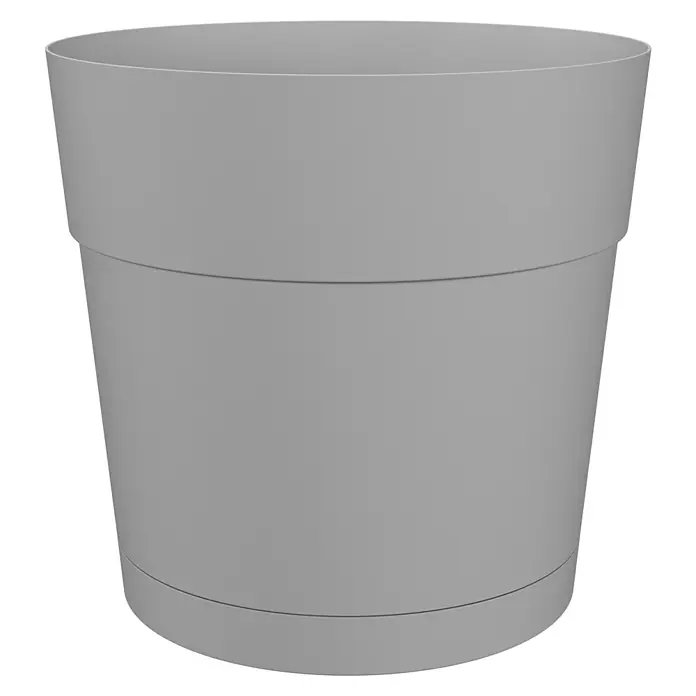 Artevasi Capri Pflanztopf - Außenmaß (Ø x H): 34,6 x 33,2 cm, Kunststoff, Hellgrau - Grauer Pflanztopf aus Kunststoff, ideal für Zimmer- und Gartenpflanzen. Schlichtes Design, das sich gut in jede Umgebung einfügt.