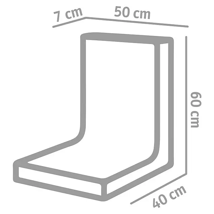 Diephaus L-SteinUnbewehrt, Höhe: 60 cm, Breite: 50 cm, Stärke: 7 cm, Grau
