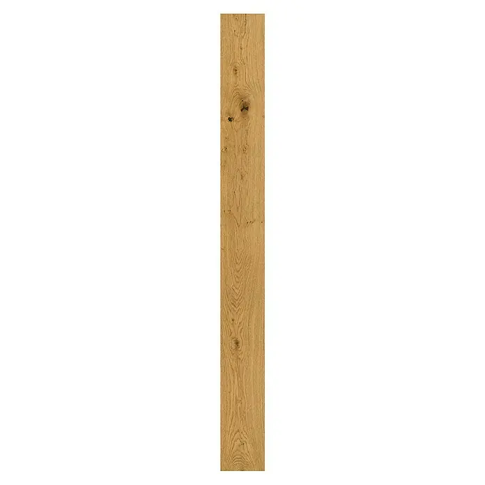 Parador Parkettmuster Basic Eiche Naturöl - 200 x 185 x 11,5 mm, Landhausdiele - Detailaufnahme eines Holzpaneels mit markanter Maserung und Astlöchern, ideal für rustikale Inneneinrichtungen.