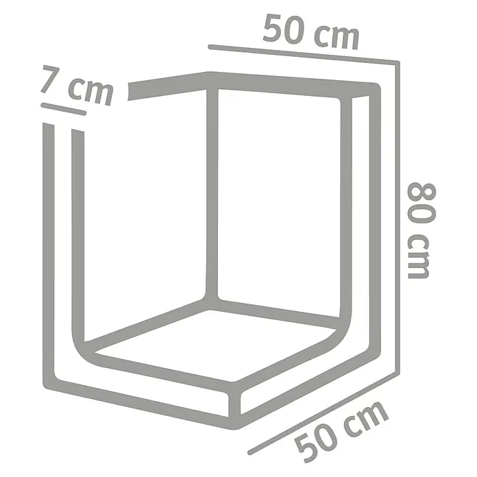 Diephaus L-Stein Außenecke - 80 cm, 50 cm, Stärke: 7 cm, Grau - Duschkabine mit Abmessungen 50 x 50 x 80 cm und einer Wandstärke von 7 cm.