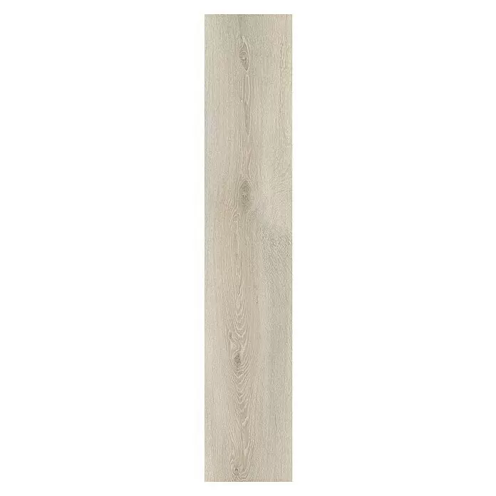 Parador Laminat Basic 600 - Eiche Askada weiß gekälkt, Landhausdiele, 1.285 x 243 x 8 mm - Heller Holzfußboden in Dielenoptik mit Maserung und Ästen.