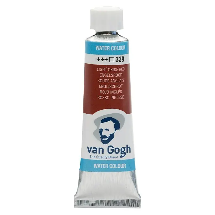 Talens Van Gogh Acuarela - Rojo inglés, 10 ml, Tubo - Tubo de pintura de acuarela Van Gogh en color Light Oxide Red. Ideal para artistas que valoran la calidad y los colores vibrantes.