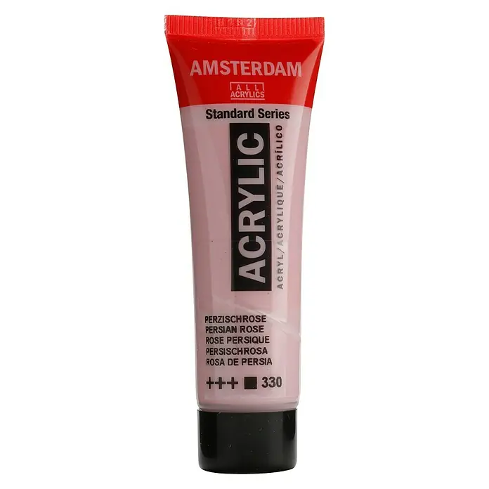 Talens Amsterdam Pintura acrílica Standard - Rosa de Persia, 20 ml, Tubo - Imagen de un tubo de pintura acrílica Amsterdam Standard Series en color Rosa Persa.