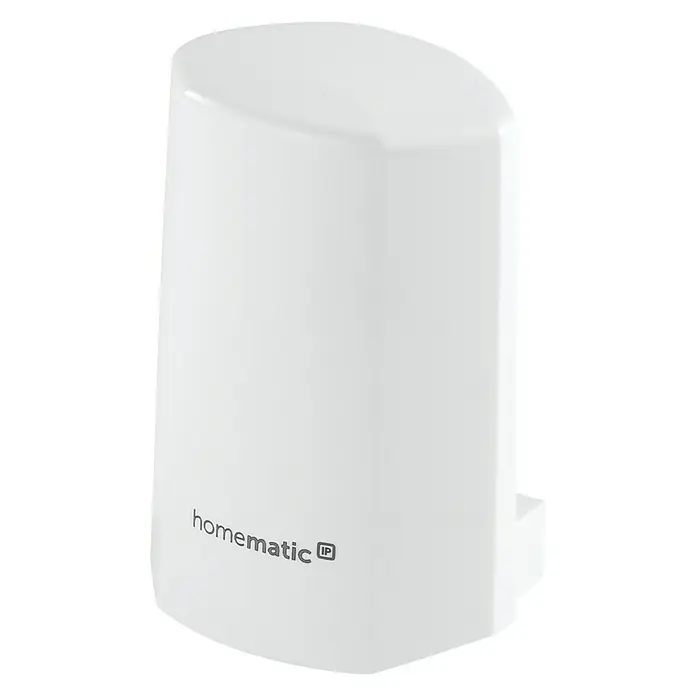 Homematic IP Funk-Temperatursensor HmIP-STHO - Weiß, 5,9 x 8,2 x 4,1 cm, Batteriebetrieben, IP44 - Produktabbildung eines Homematic IP Gerätes in Weiß, ideal für Smart Home Anwendungen und moderne Hausautomation.