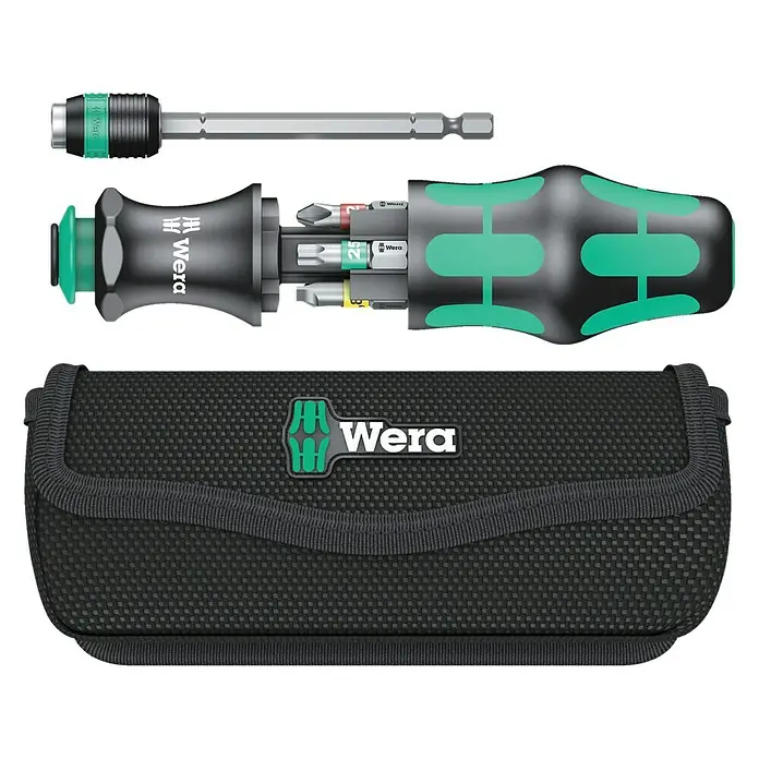 Wera Umsteckschraubendreher Kraftform Kompakt 20 Tool Finder 1 - ¼″ - Wera Bit-Satz mit Bit-Halter und Tasche. Kompaktes Werkzeugset für vielfältige Schraubanwendungen mit farbcodierten Bits zur einfachen Identifizierung.