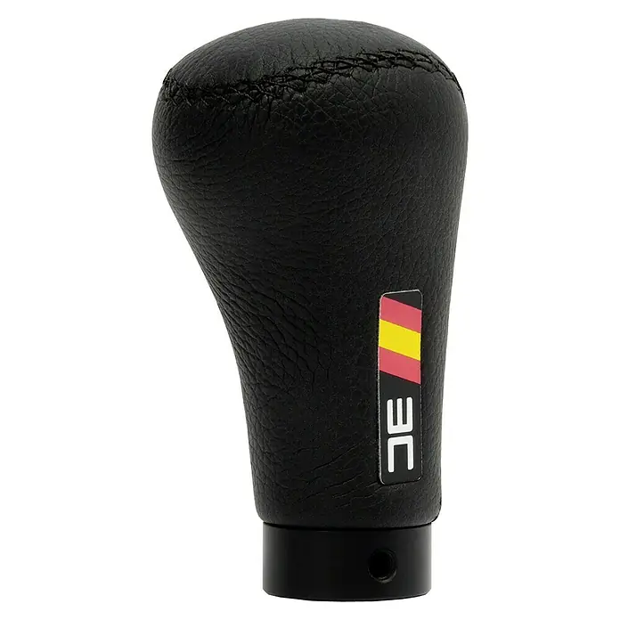 Funda para palanca de cambios Cobra - Apto para: Coches - Pomo de cambio de marchas de cuero negro con bandera española y logotipo "SC" para una sensación deportiva. Fabricación de alta calidad.