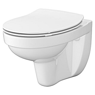 Cersanit Cersania Wand-WC-Set (Mit Spülrand, Ohne Spezialglasur, Spülform: Tief, WC Abgang: Waagerecht, Weiß)