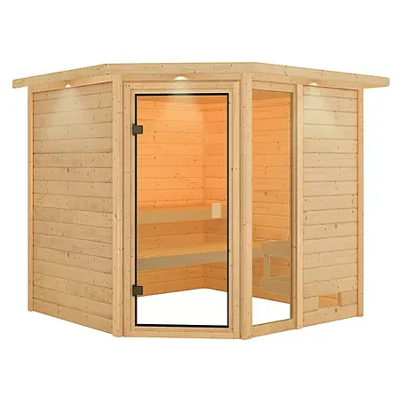 Karibu Massivholzsauna Tabea