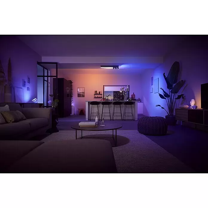 Philips Hue LED-Deckenstrahler Centris36 W, L x B x H: 78,2 x 8,5 x 12,8 cm, Schwarz, Mehrfarbig
