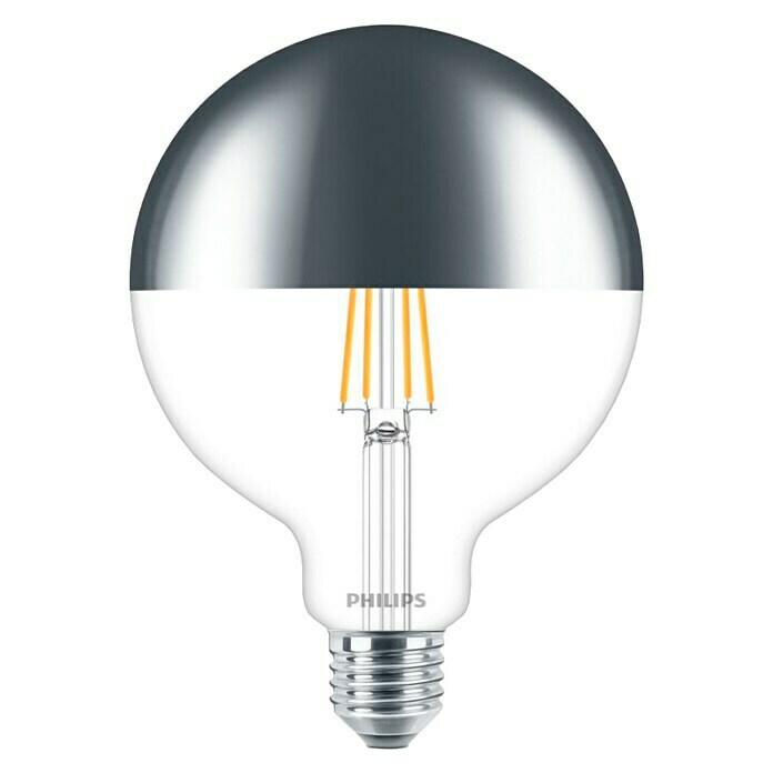 Philips Bombilla LED Modern Deco  (8 W, E27, Color de luz: Blanco cálido, Intensidad regulable, Redondeada)