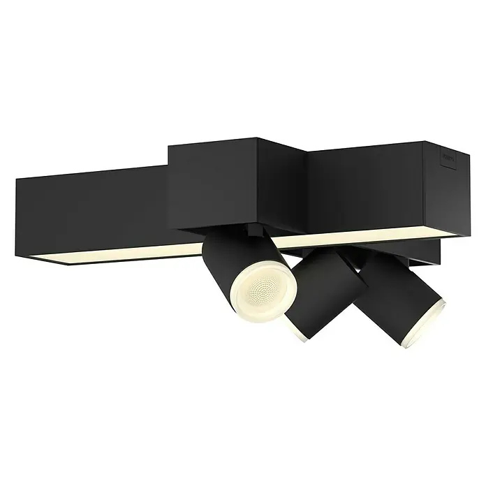 Philips Hue LED-Deckenstrahler Centris25 W, L x B x H: 40,8 x 33,7 x 12,8 cm, Schwarz, Mehrfarbig - Schwarze Philips Deckenleuchte mit drei Strahlern, die für gezielte Beleuchtung im Raum sorgen. Modernes Design für stilvolle Akzentuierung.