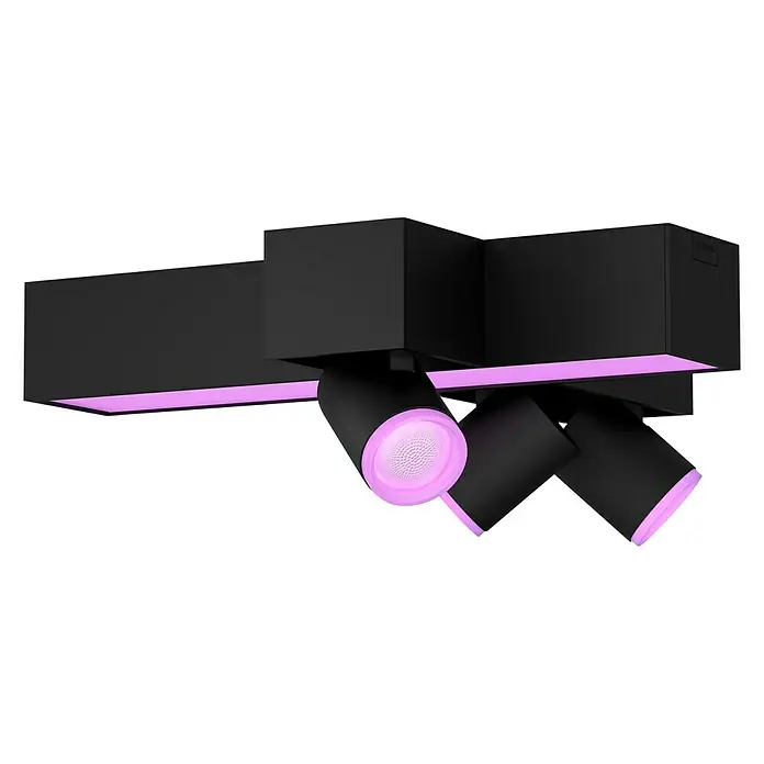 Philips Hue LED-Deckenstrahler Centris25 W, L x B x H: 40,8 x 33,7 x 12,8 cm, Schwarz, Mehrfarbig