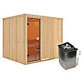 Karibu Elementsauna Nybro (L x B x H: 196 x 231 x 198 cm, Mit 9 kW Saunaofen mit integrierter Steuerung) | BAUHAUS