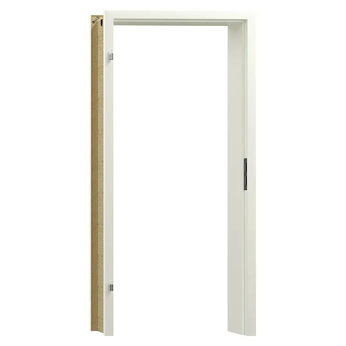 GetaDoor Laminit Türzarge GL 222 - 860 x 1.985 mm, Wandstärke: 225 mm, DIN Anschlag: Links, Arctic Weiß - Weißer Türrahmen aus Holz mit Beschlägen. Ideal für Neubau oder Renovierung, der Türrahmen bietet Stabilität und ein sauberes Erscheinungsbild.