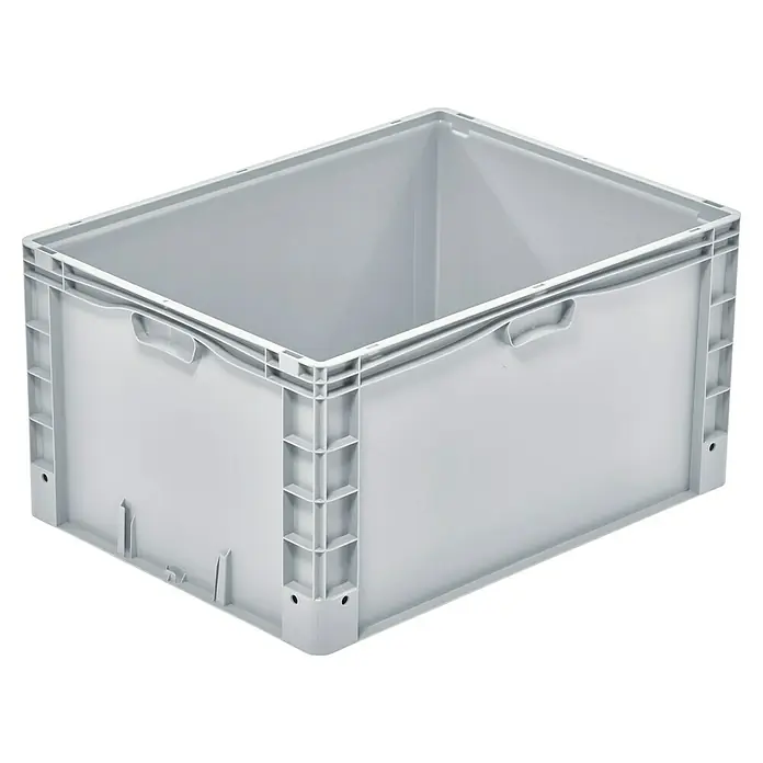Surplus Systems Eurobox - L x B x H: 80 x 60 x 42 cm, Kunststoff, Grau - Graue Kunststoffbox mit Griffen, ideal zur Lagerung und zum Transport verschiedener Güter. Robuste Bauweise für den täglichen Gebrauch.