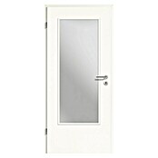 GetaDoor Laminit Zimmertür GL 222 LA (860 x 2.110 mm, DIN Anschlag: Links, Arctic Weiß, Mittellage: Röhrenspan, Satiniertes Glas) | BAUHAUS