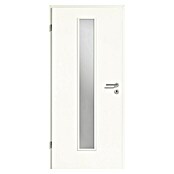 GetaDoor Laminit Zimmertür GL 222 LA-1 (860 x 2.110 mm, DIN Anschlag: Links, Arctic Weiß, Mittellage: Röhrenspan, Satiniertes Glas) | BAUHAUS