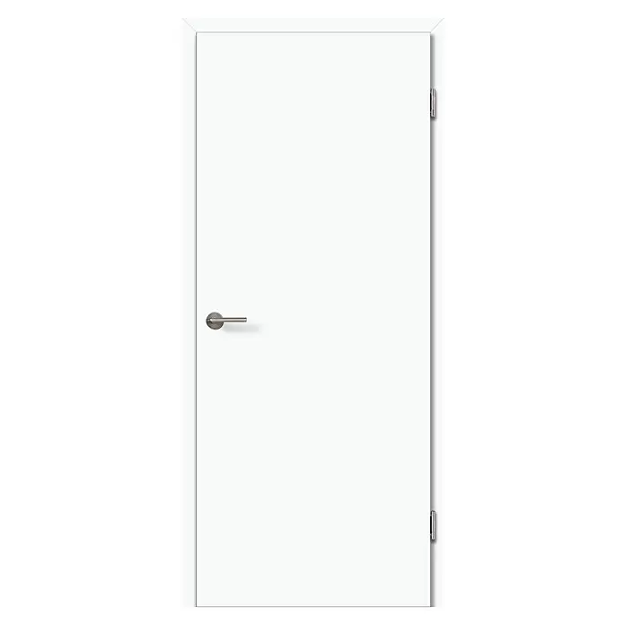 Kilsgaard Zimmertür 42/00 ohne Schlüssellochbohrung - 610 x 1.985 mm, DIN Anschlag: Rechts, Weiß lackiert, ähnlich RAL 9010, Röhrenspan - Vorderansicht