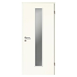 GetaDoor Laminit Zimmertür GL 222 LA-1 (735 x 2.110 mm, DIN Anschlag: Rechts, Arctic Weiß, Mittellage: Röhrenspan, Klarglas)