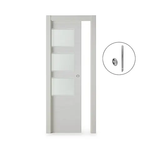 Puerta corredera de madera acristalada Nebraska