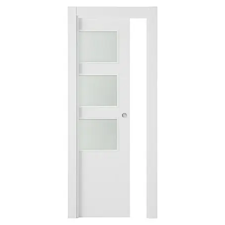 Puerta corredera de madera acristalada Barbados