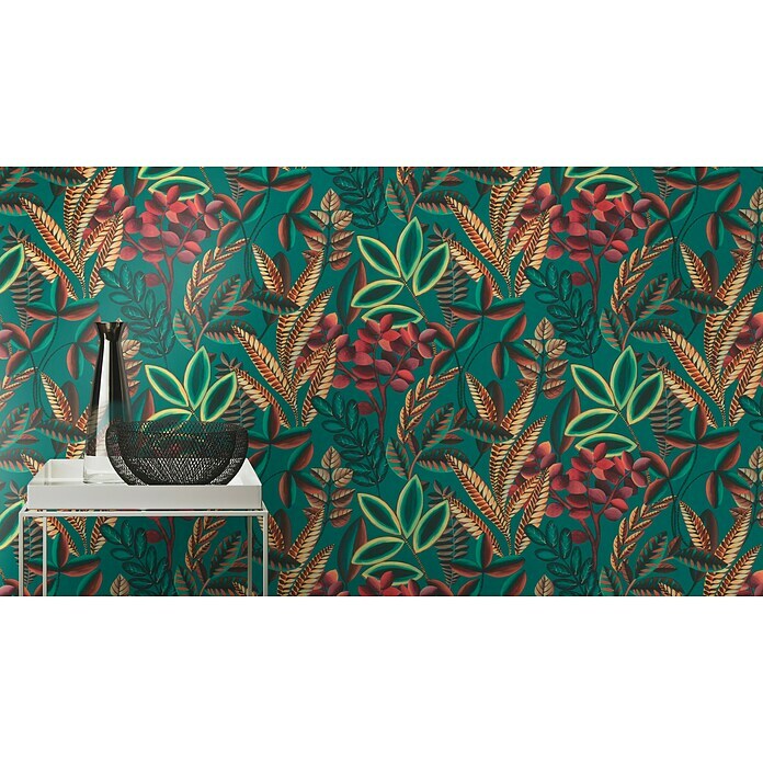 Rasch Florentine III Vliestapete Blätter (Smaragdgrün, Floral, 10,05 x 0,53 m) | BAUHAUS