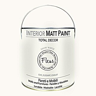 Fleur Pintura para efectos decorativos Interior Matt Paint (Snow White, 2,5 l)
