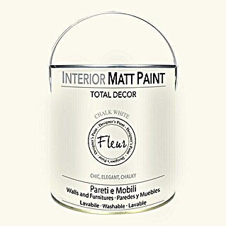 Fleur Pintura para efectos decorativos Interior Matt Paint (Chalk White, 2,5 l)