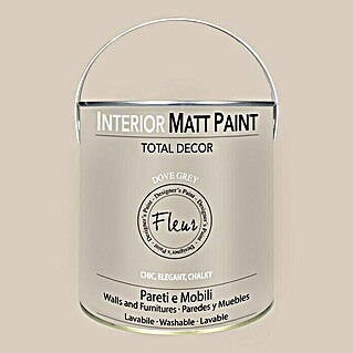 Fleur Pintura para efectos decorativos Interior Matt Paint (Dove Grey, 2,5 l)