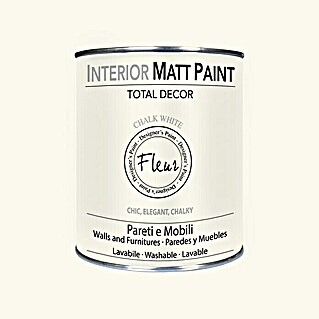 Fleur Pintura para efectos decorativos Interior Matt Paint (Chalk White, 750 ml)
