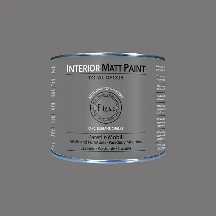 Fleur Pintura para efectos decorativos Interior Matt Paint - Metropolitan Poetry, 375 ml - Bote de pintura mate para interiores de Total Decor, ideal para paredes y muebles. Elegante y calcáreo para un hogar con estilo.