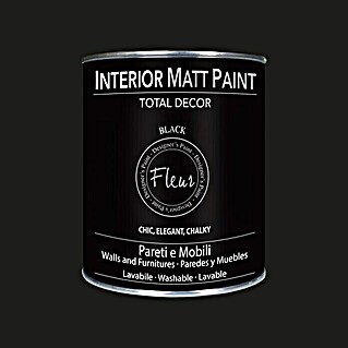 Fleur Pintura para efectos decorativos Interior Matt Paint (Black, 750 ml)