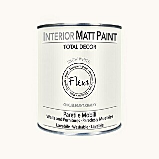 Fleur Pintura para efectos decorativos Interior Matt Paint (Snow White, 750 ml)