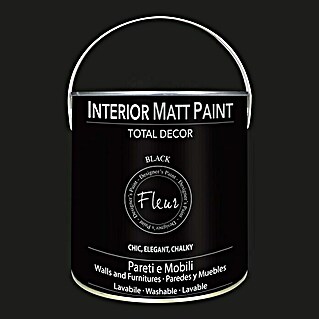 Fleur Pintura para efectos decorativos Interior Matt Paint (Negro, 2,5 l)